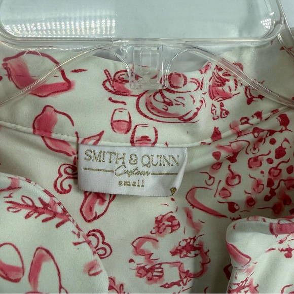 Smith & Quinn Tory Dress In Dolce Vita Size Small 3/4 Sleeves Pink White Tiered - Picture 10 of 15